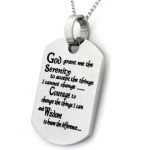 Dog Tag, Serenty Prayer, dog tag necklace, dog tag pendant, Dog Tag with Serenty Prayer,