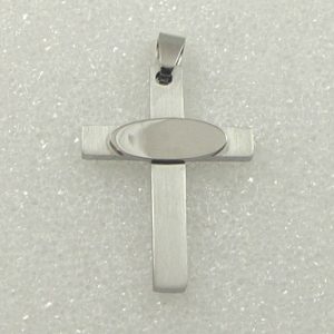 Cross Pendant Engravable Stainless Steel