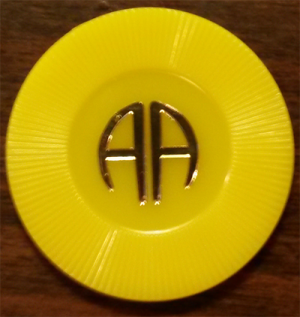 6 Month Yellow AA Plastic Chip